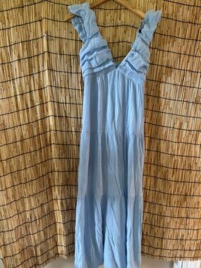 BabyLight Blue Ruffled Maxi Dress